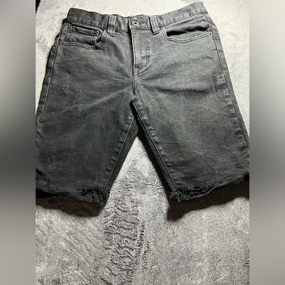 RSQ London Skinny Black Distressed Denim Shorts Size 28